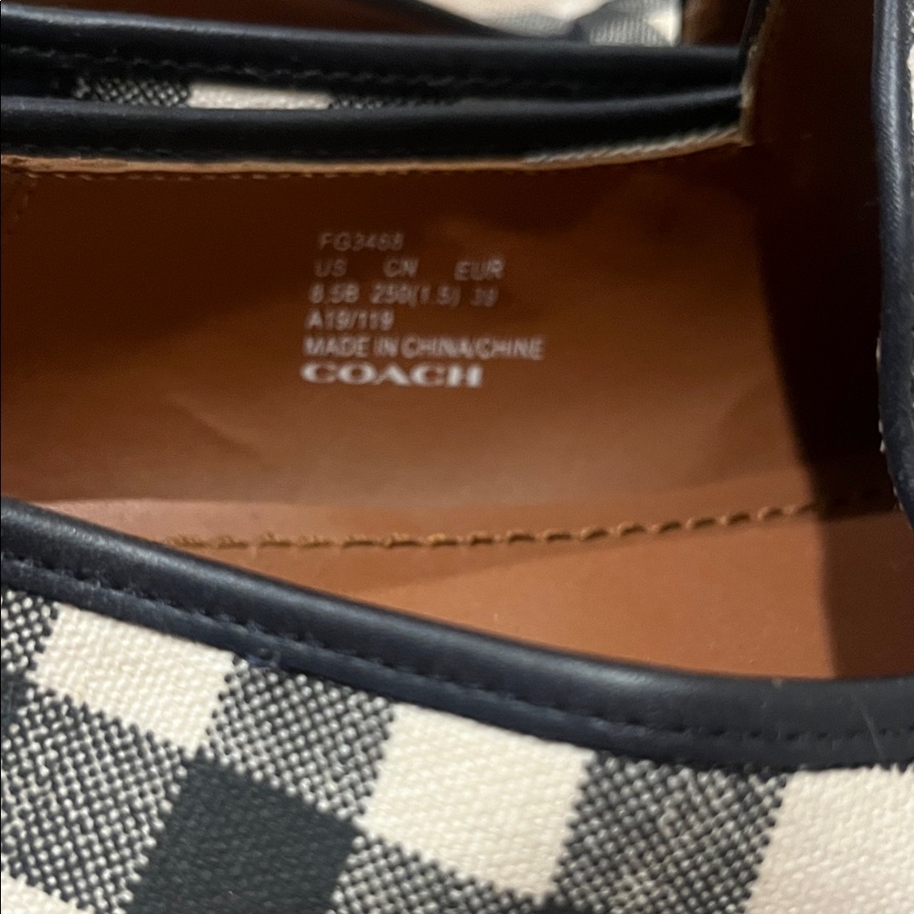 Coach Navy and White Checkered Loafers - Picture 2 of 6